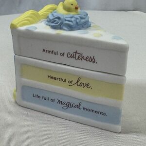 Vintage Hallmark Porcelain Slice of Nice Baby Boy Cake Slice Trinket Box